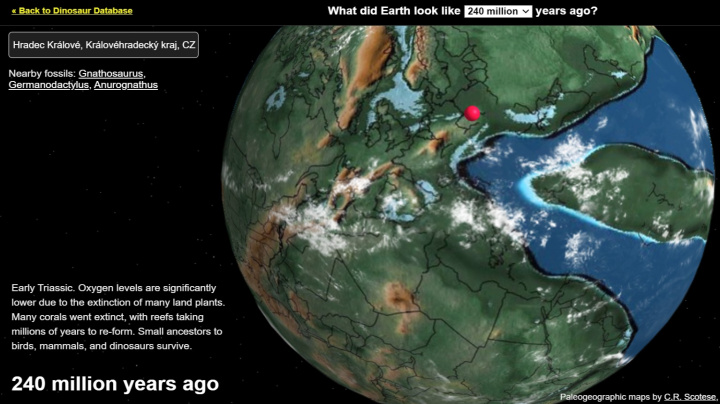 Chytrý glóbus najde místo, kde byste žili před miliony let