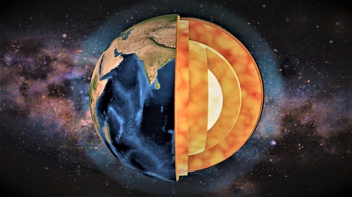 Odhalena kovová koule v jádru Země