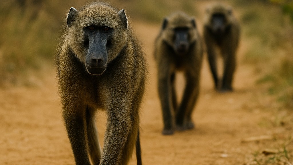Proč paviáni chodí v řadě za sebou? Výzkum chování překvapil