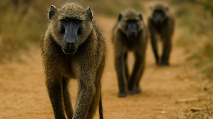 Proč paviáni chodí v řadě za sebou? Výzkum chování překvapil