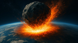 asteroid a pad na Zemi