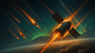 Slunce shazuje z oběžné dráhy Muskovy satelity