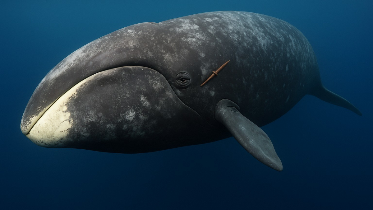 Velryba plavala sto let s harpunou zaraženou v těle. Pamatuje velikán 19. století?