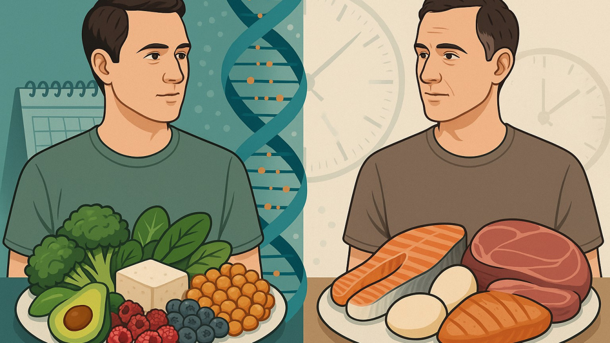 Experiment sledoval dvojčata v průběhu času. Jeden vegan, druhý jedl maso