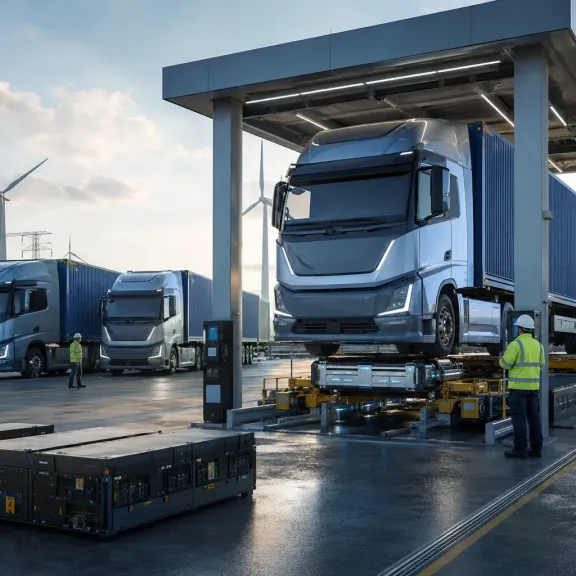 Výměna baterie za pět minut místo tankování: Čínský model elektrických nákladních aut míří do Evropy