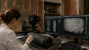 Umělá inteligence čte spálenou knihovnu z Vesuvu, první svitek už přečetli celý