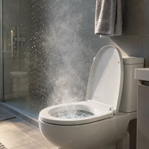 Kapičky ze záchodu se vznášejí ve vzduchu déle, než byste čekali