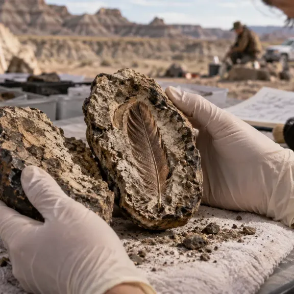 Nejlépe zachovalé pero z doby dinosaurů se skrývalo v trusu tyranosaura