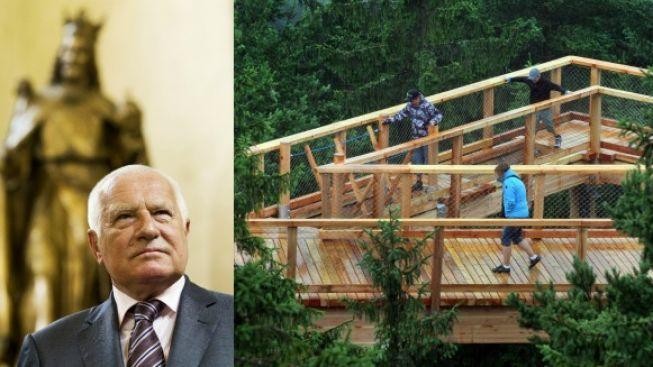 Václav Klaus dnes otevřel Stezku korunami stromů