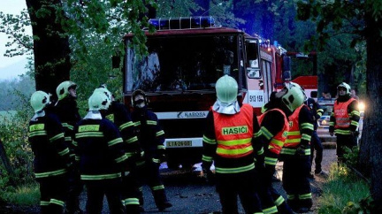 Večerní bouřka na Vysočině lámala stromy