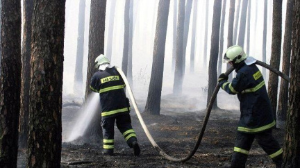 Na Prachaticku hoří nepřípustný les, zasahuje i vrtulník