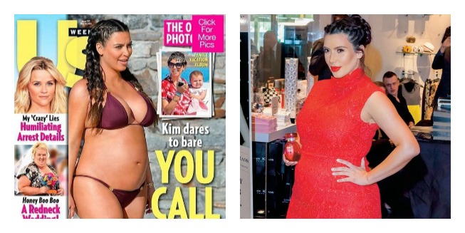 Odvážná těhulka! Kim Kardashian ukázala křivky v plavkách