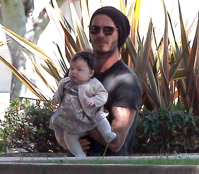 Harper se svým otcem Davidem Beckhamem