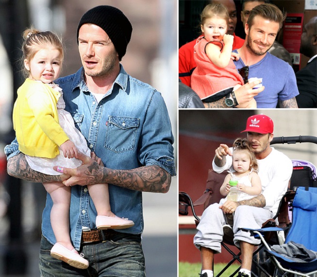 Ta se ale má! Sexy tatínek David Beckham nepustí svou dceru Harper z náruče