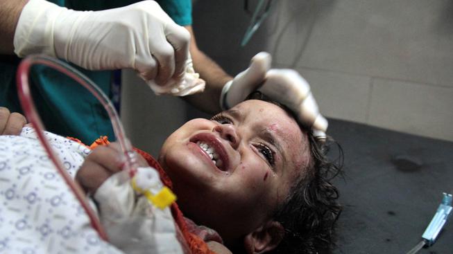 palestinské dítě v nemocnici