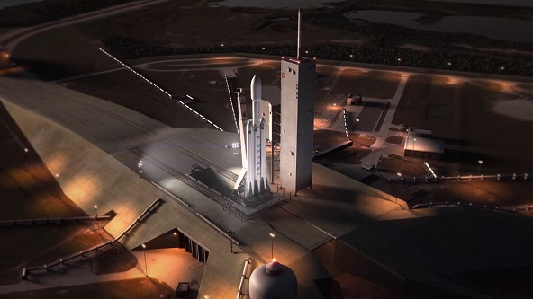 SpaceX ukázal animaci letu nosné rakety Falcon Heavy
