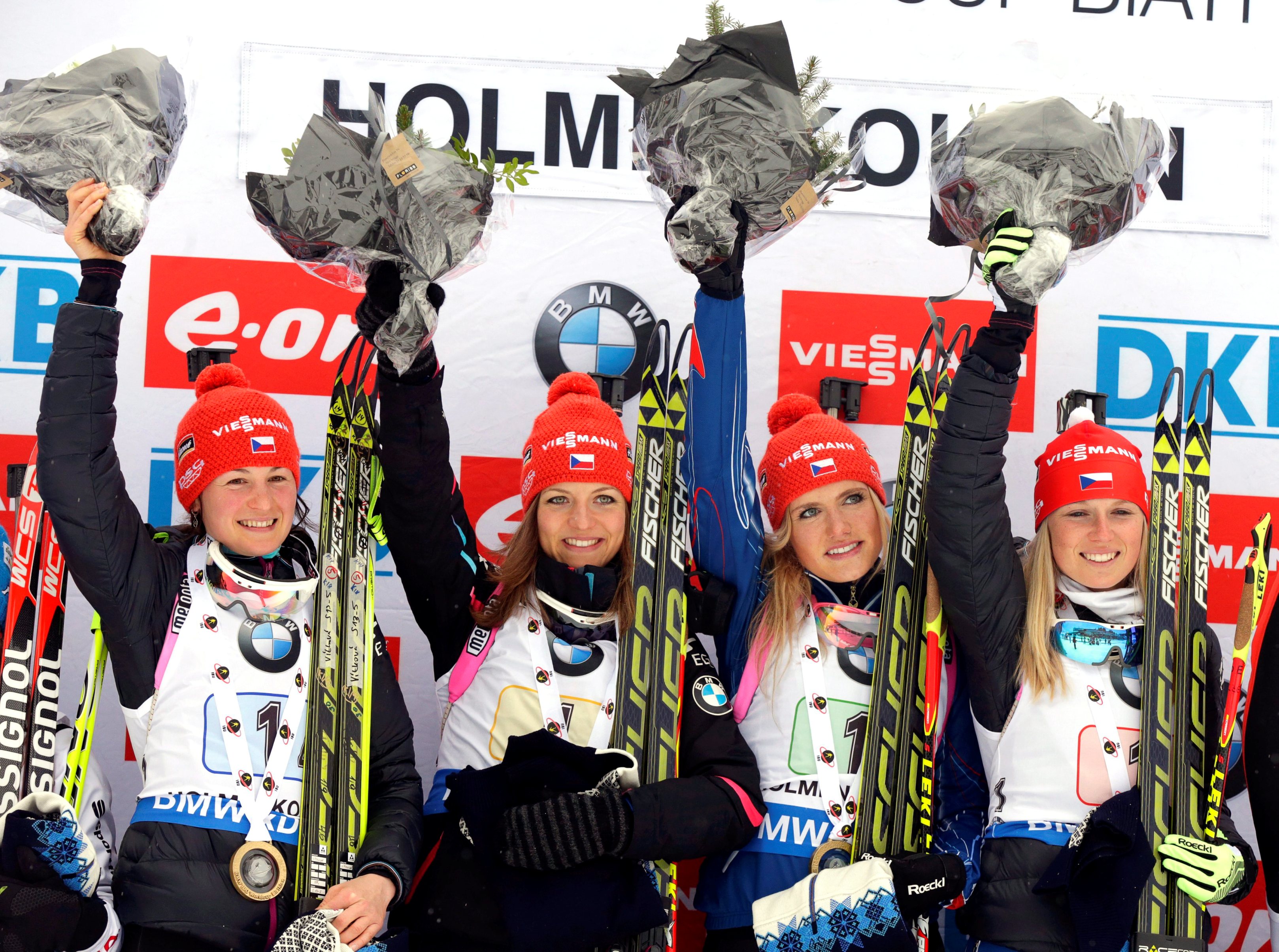 Biatlonistky si ve štafetě podmanily i Oslo! Mají třetí triumf v sezoně