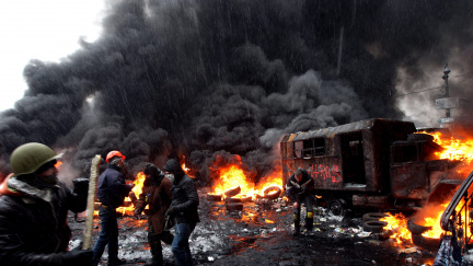 FOTO: Ukrajina si připomíná první výročí Majdanu