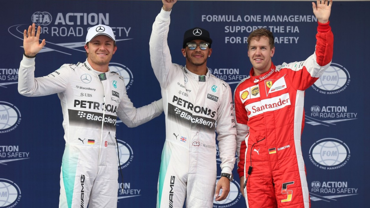 Hamilton těsně před Rosbergem v kvalifikaci F1