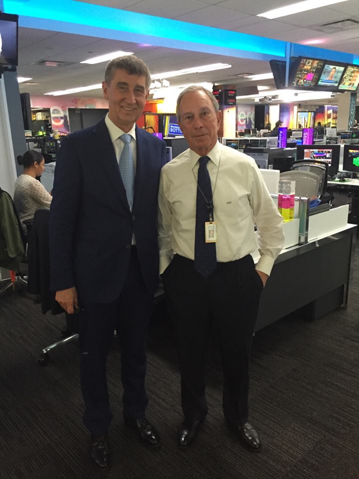 Babiš se setkal s mocným Bloombergem. Mluvili spolu o střetu zájmů v politice