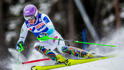 Znovu stříbrná! Strachová skončila druhá i ve slalomu ve Flachau