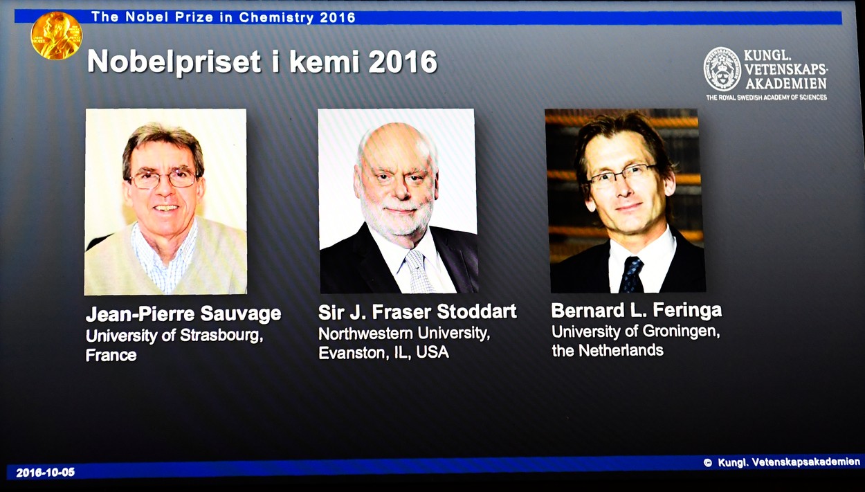 Nobelovu cenu za chemii dostali vědci za stroje o velikosti molekul