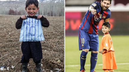 Zážitek na celý život! Chlapce v dresu z igelitky vzal Messi na hřiště