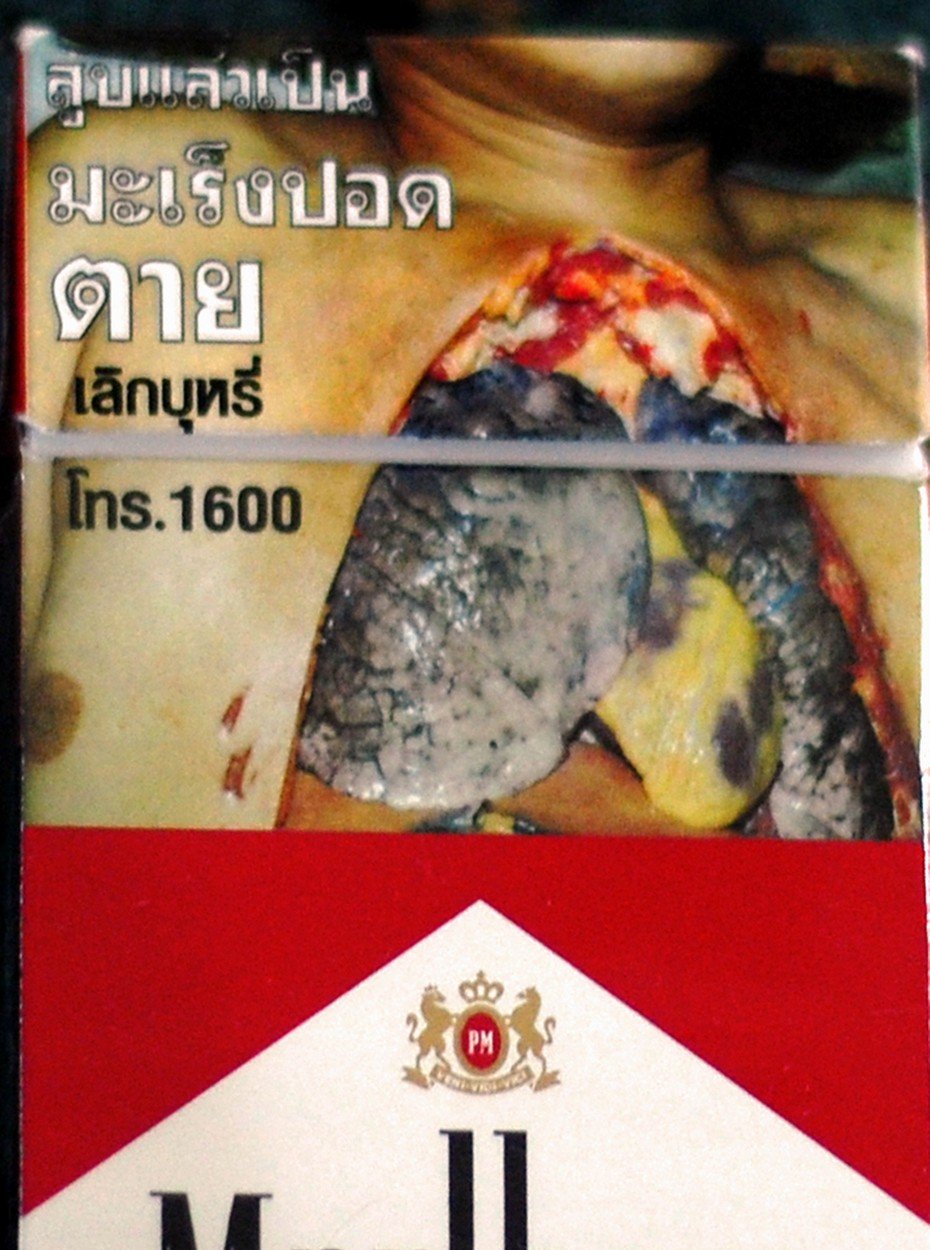 Varovné obrázky na krabičkách cigaret