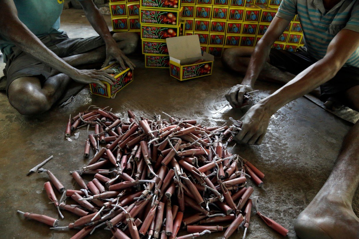 Výroba pyrotechniky na Srí Lance