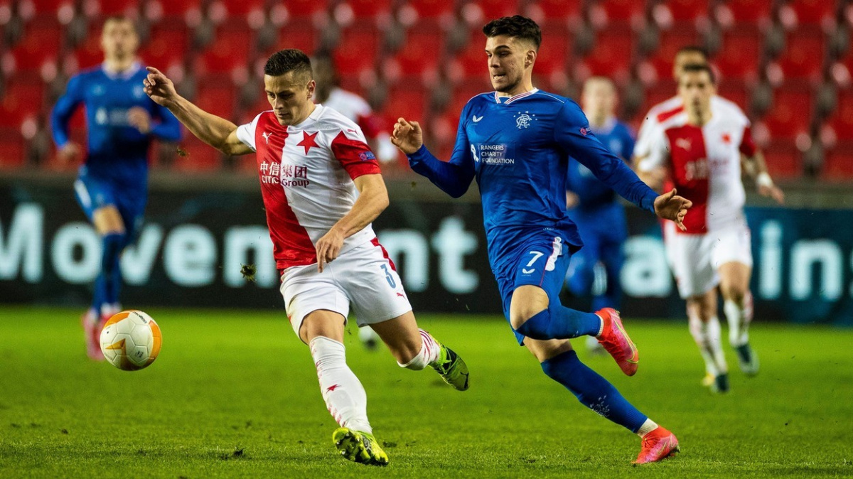 Osmifinále EL: Fotbalisté Slavie doma remizovali s Glasgow Rangers 1:1