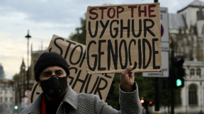 demonstrace na podporu Ujgurů