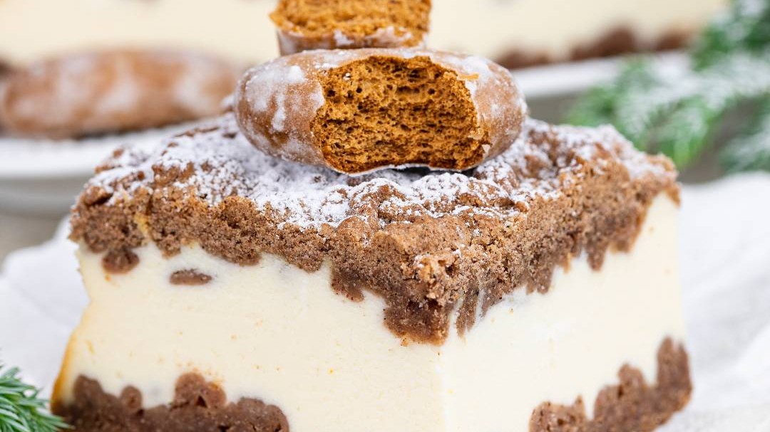 Perníkový tvarohový koláč, po kterém se jen zapráší