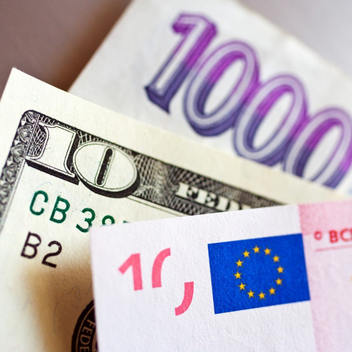 Koruna je na nejsilnějším kurzu k euru od prosince 2023, vůči dolaru oslabila