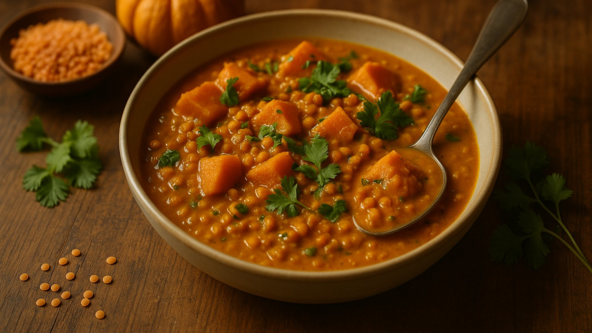 Kari, které voní podzimem: Dýně a čočka v jednom hrnci plném tepla