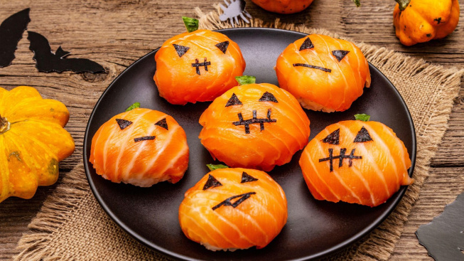 hallowenské sushi knedlíčky