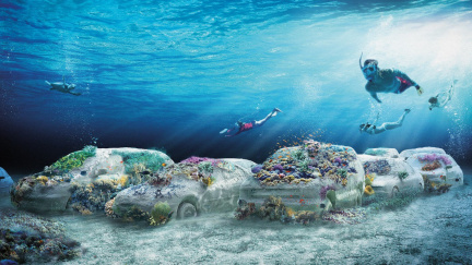 Tohle musíte vidět: V Miami parkují auta na dně oceánu. A brzy z nich vyrostou korály