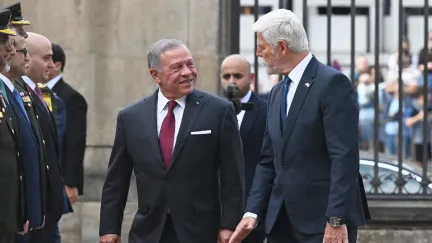 Prezident Pavel s manželkou na Hradě přivítali jordánský královský pár