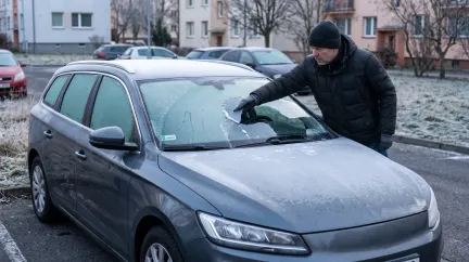V pátek ráno mějte po ruce škrabku na auto: Víkend pak Česko rozdělí
