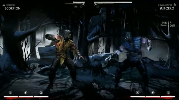 Mortal Kombat X - záběry ze hry (Scorpion/Sub Zero/Raiden/Kano)