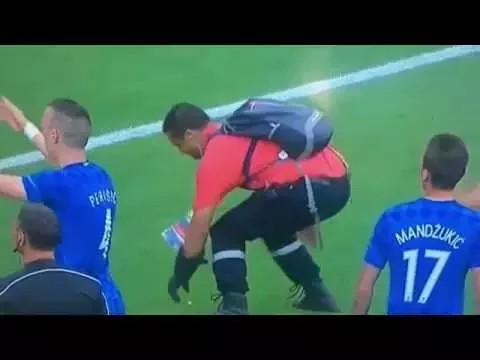 Firecracker And Flares Explodes In Stewards Face During Euro 2016 ~ Croatia vs Czech Republic