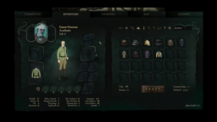 Stygian: Reign of the Old Ones - Inventář