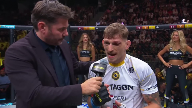 Pozápasový rozhovor Davida Dvořáka po vítězství na turnaji Oktagon 75